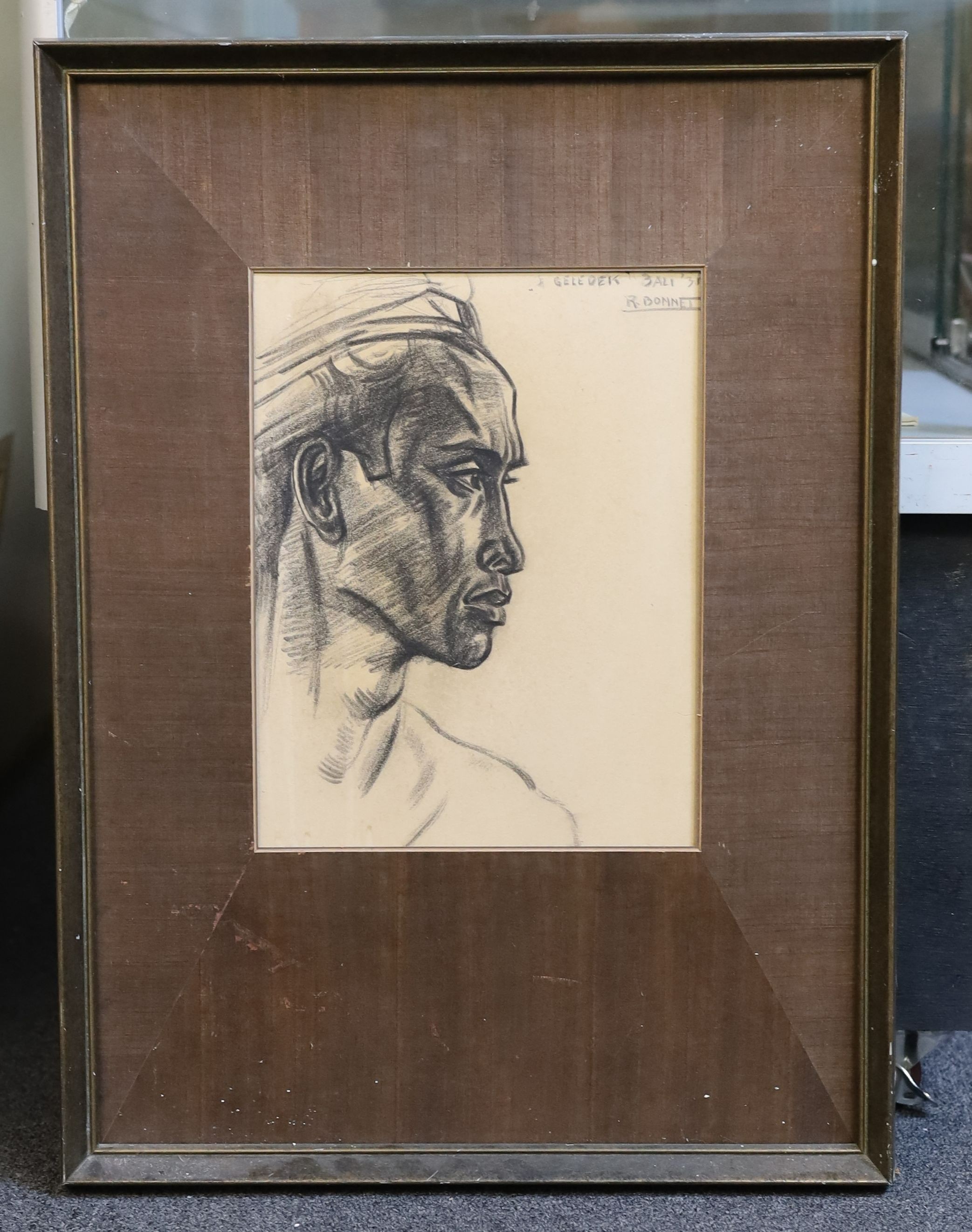 Rudolf Bonnet (Dutch, 1895-1978), 'Geledek, Bali 35', charcoal on paper, 31.5 x 24cm